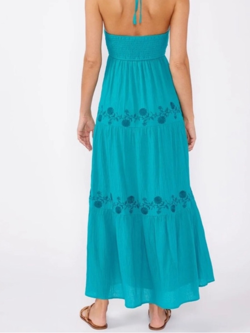 Lovestitch Embroidered Halter Maxi Dress | size L | NWT - Picture 4 of 5